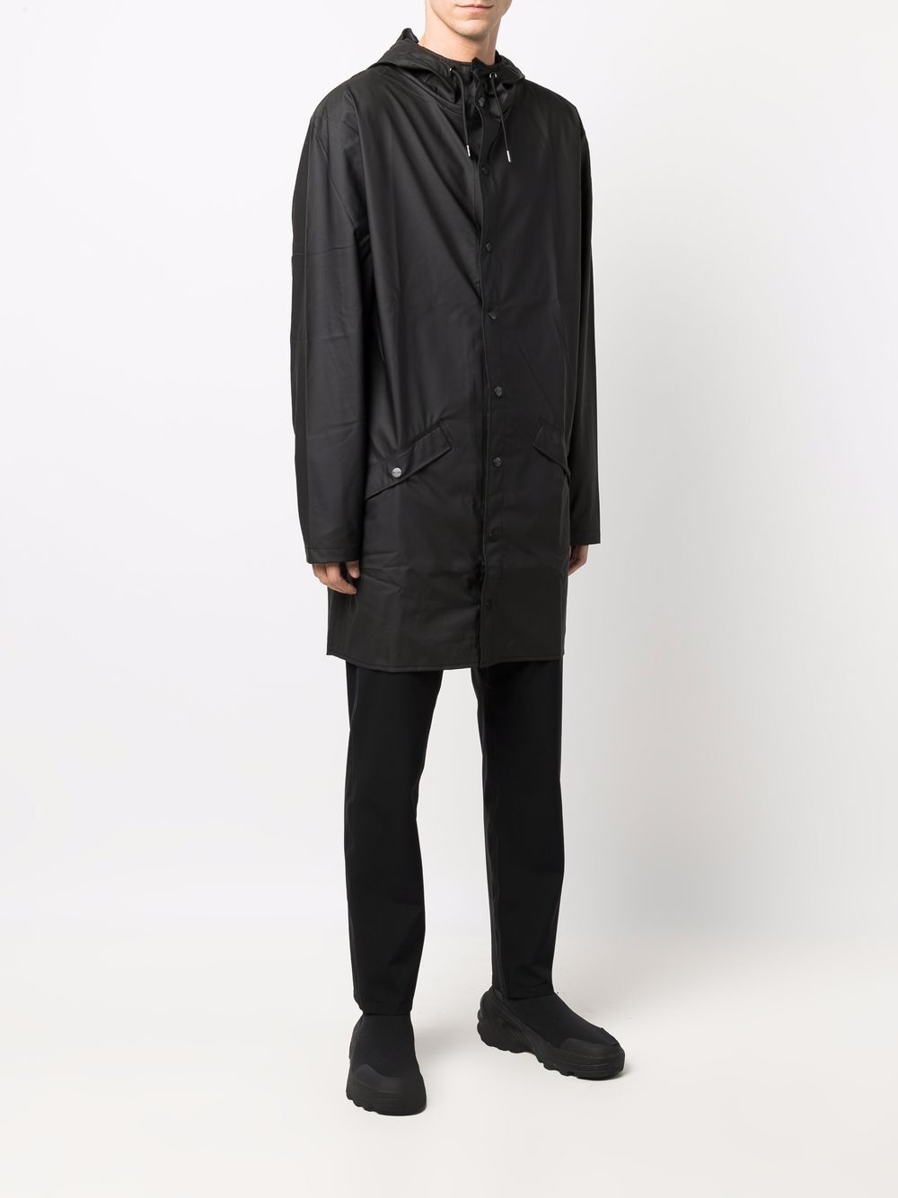 press-stud hooded raincoat - 4