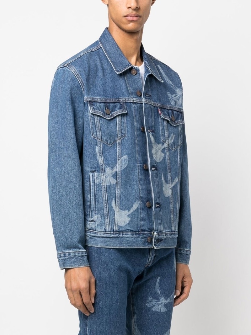 x 3.PARADIS bird-print denim jacket - 5