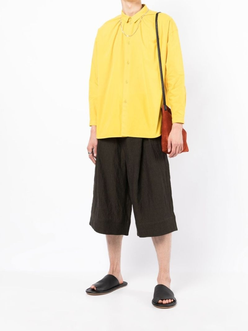 Toogood gathered long-sleeve linen shirt outlook