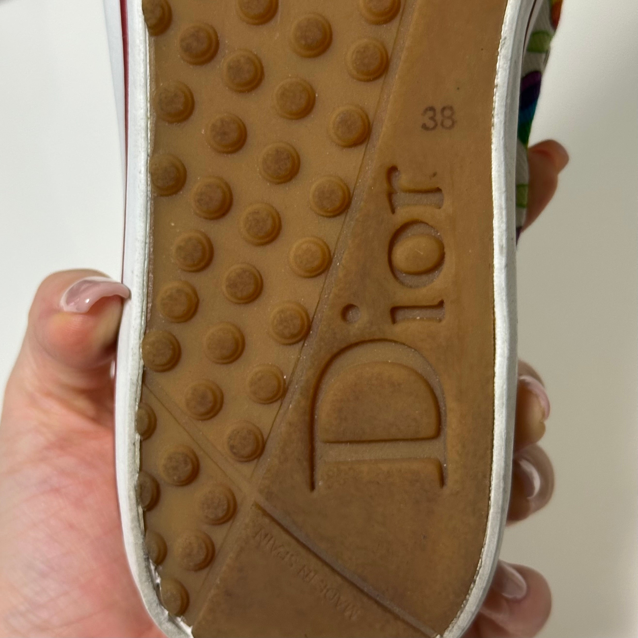 CHRISTIAN DIOR Spring Summer 2002 Pear Print Canvas Mule Sneakers - 8