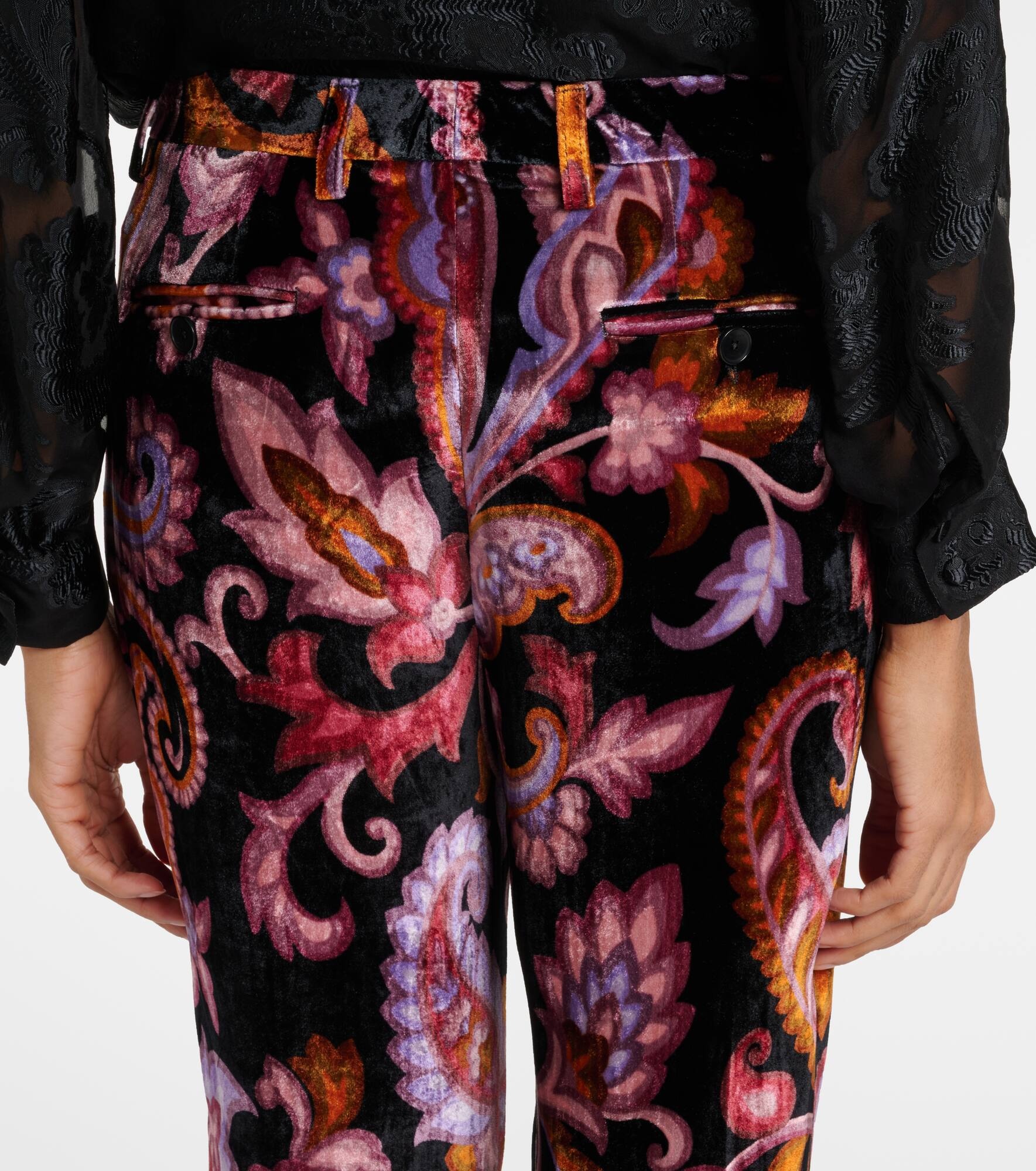 Jacquard straight pants - 6