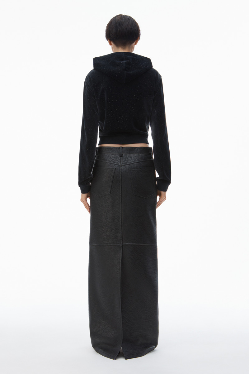 Hoodie with Clear Bead Hotfix in Crushed Velour 5