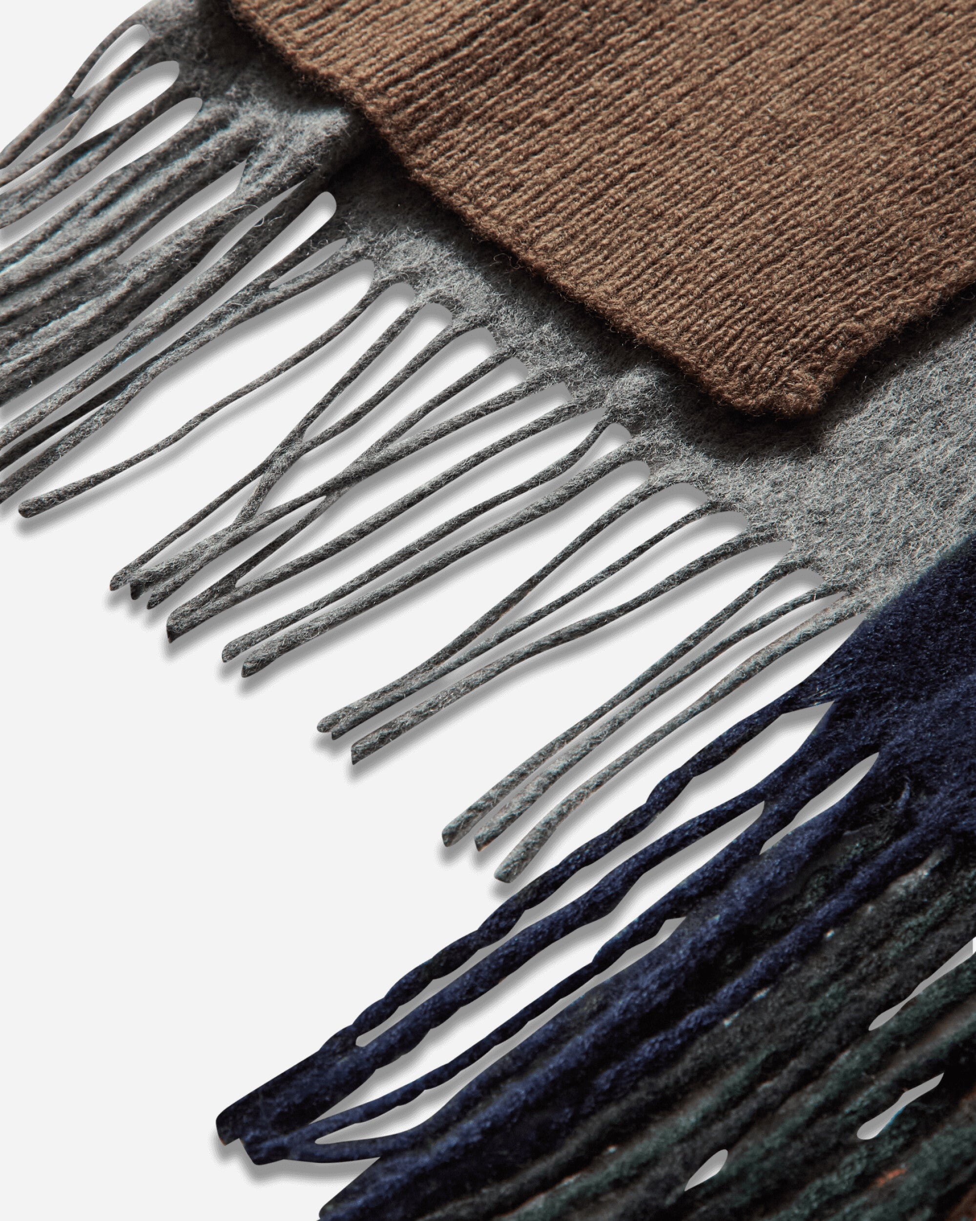 Deconstructed Hoodie Scarf Brown / Grey - 5