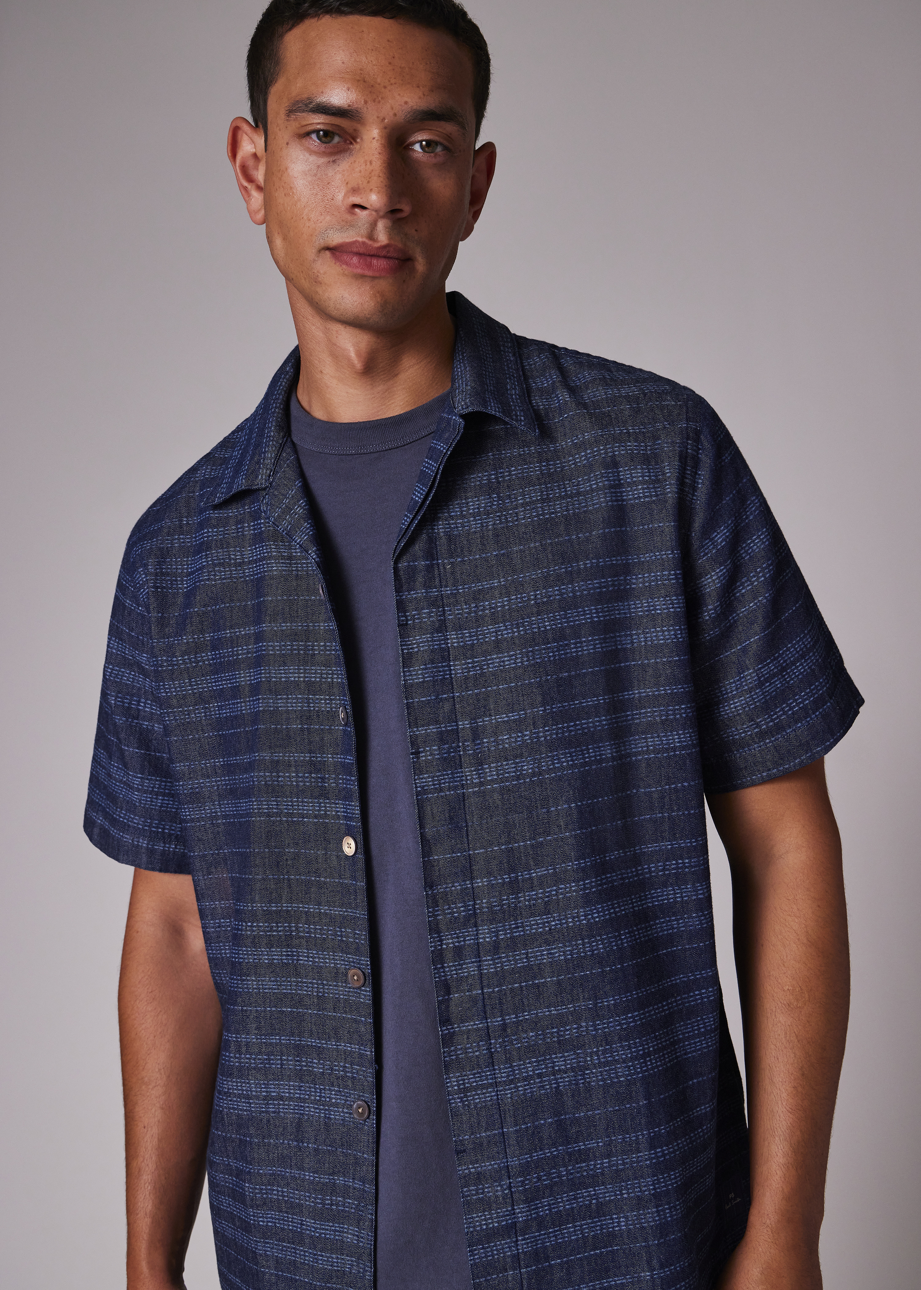 Casual-Fit Denim Wash 'Laser Etch' Shirt - 4