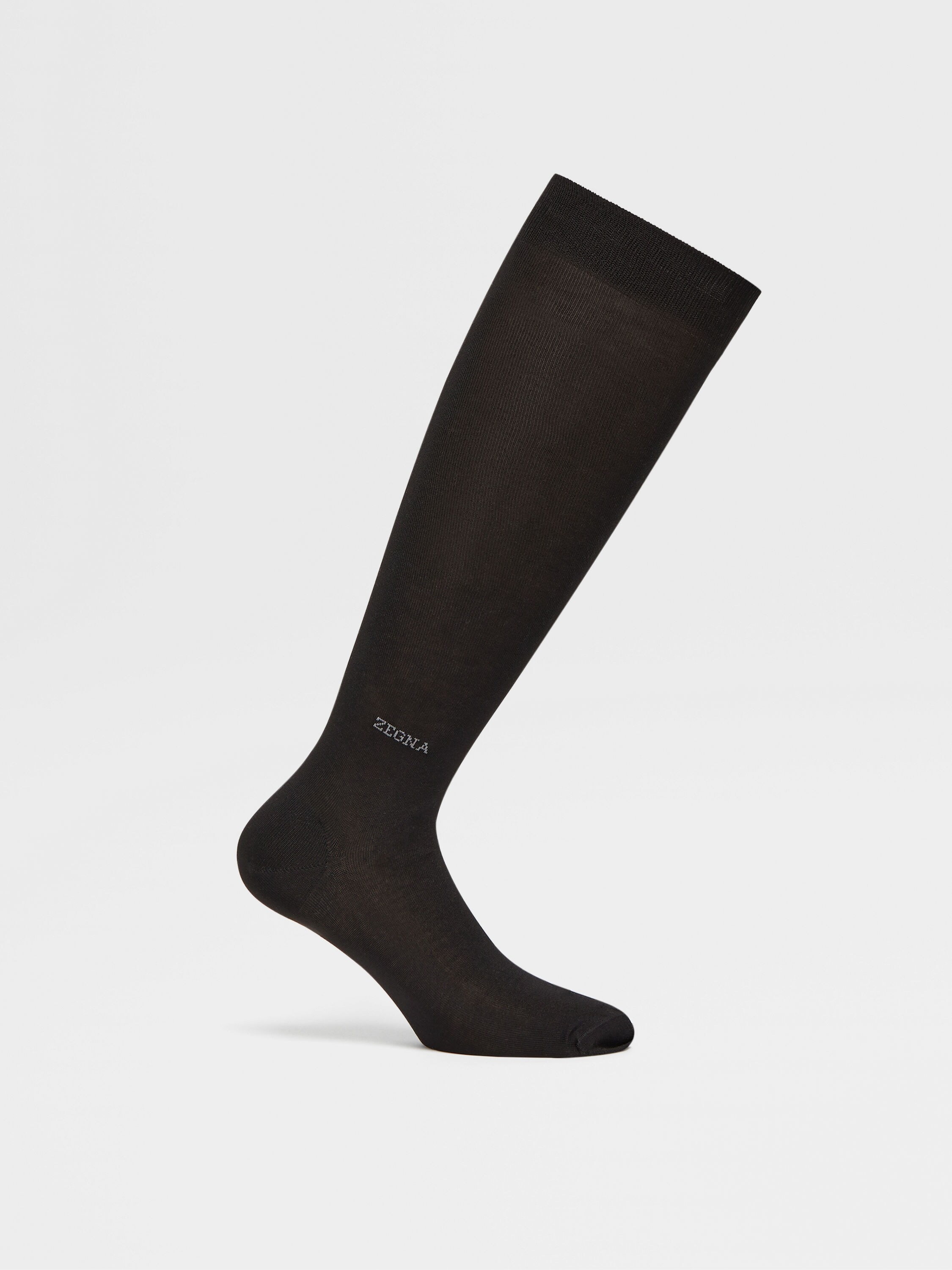 BLACK COTTON BLEND SOCKS - 3