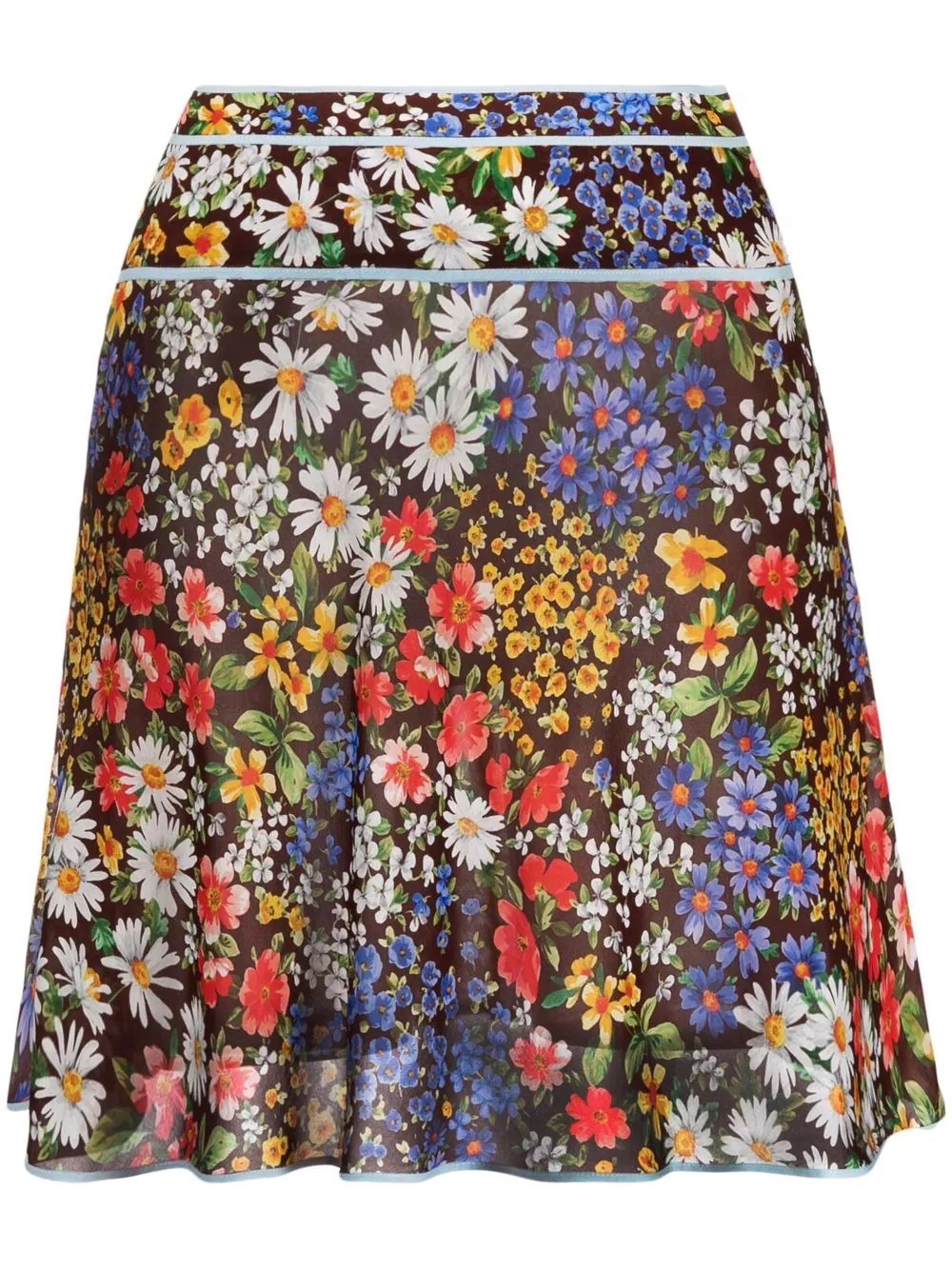 floral-print mini skirt - 1