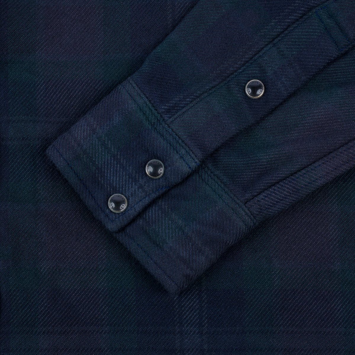 IHSH-336-OD Ultra Heavy Flannel Crazy Check Western Shirt - Navy Overdyed Black - 9