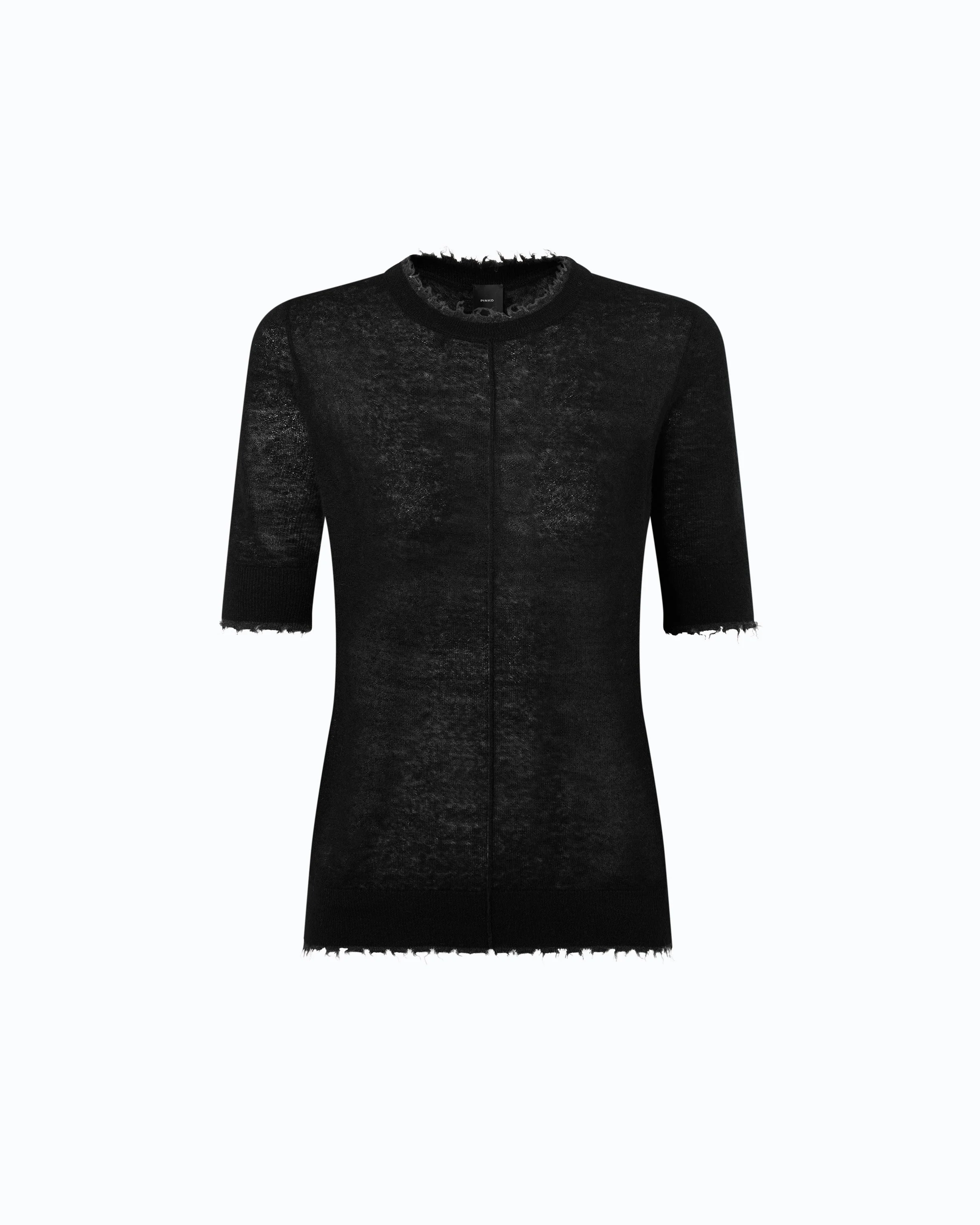 SHORT-SLEEVED T-SHIRT WITH FRAYED EDGES - 1