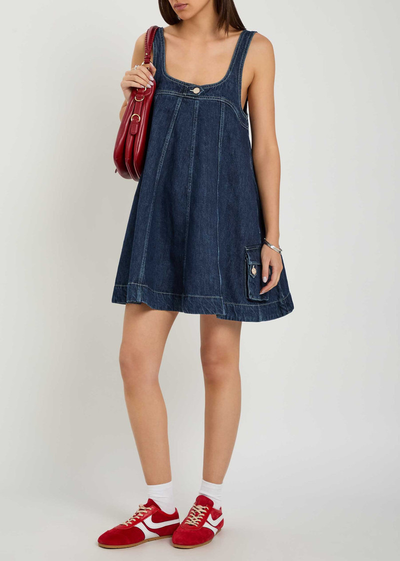 Damson Madder Immy Panelled Denim Mini Dress 4