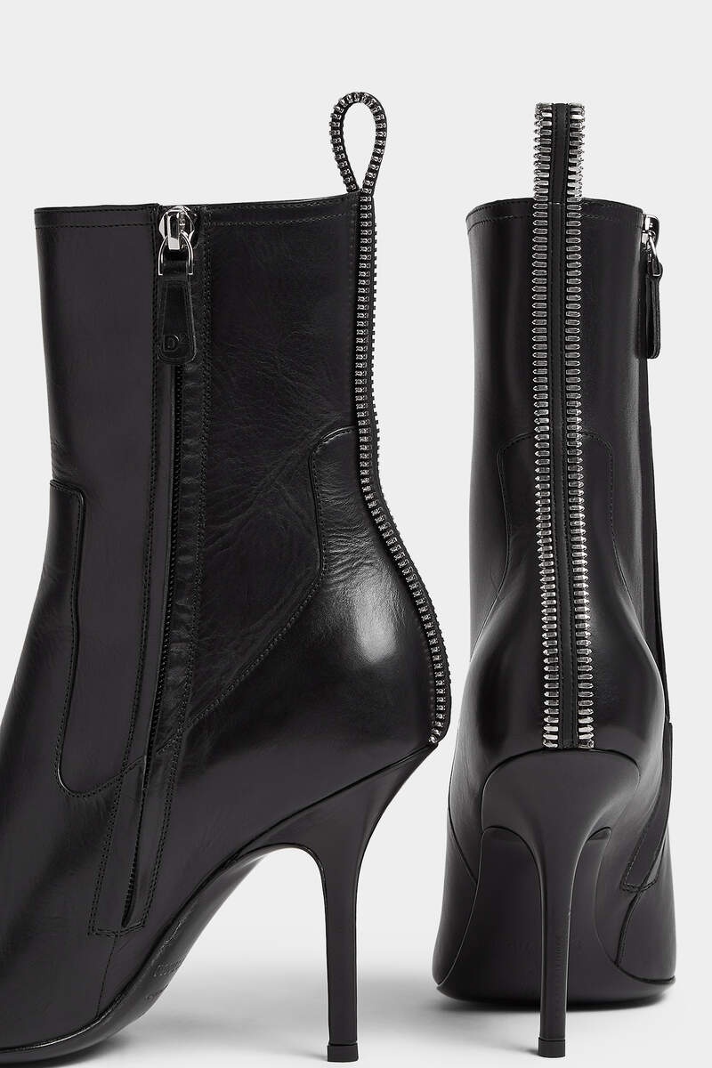 ZIP UP HEELED ANKLE BOOTS - 4