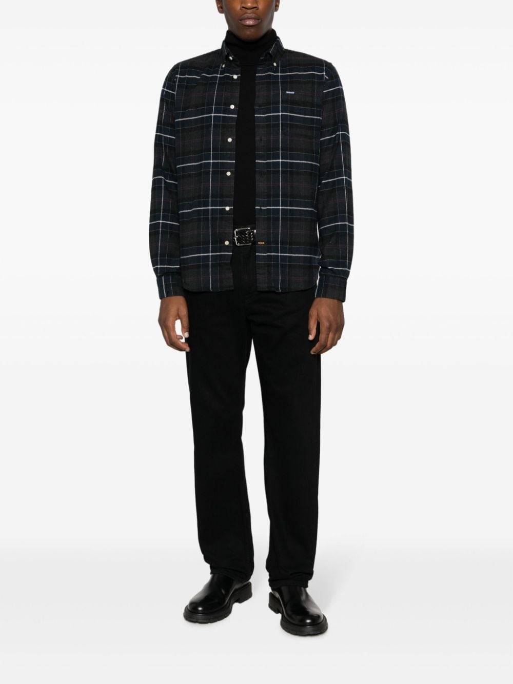 check-pattern chest-pocket shirt - 2
