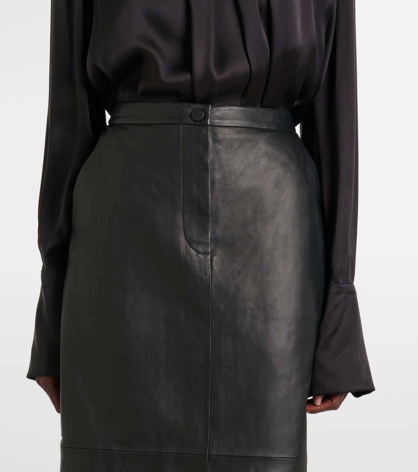 Leather midi skirt - 4