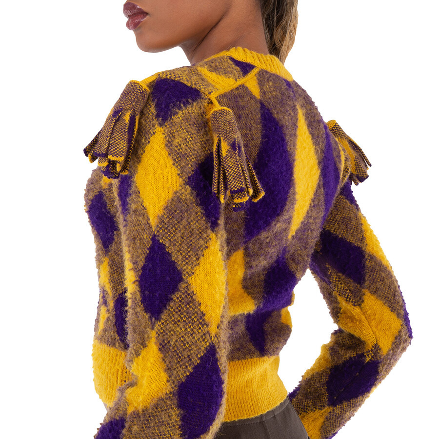 Burberry Wool Argyle Sweater With Check Pattern - 4