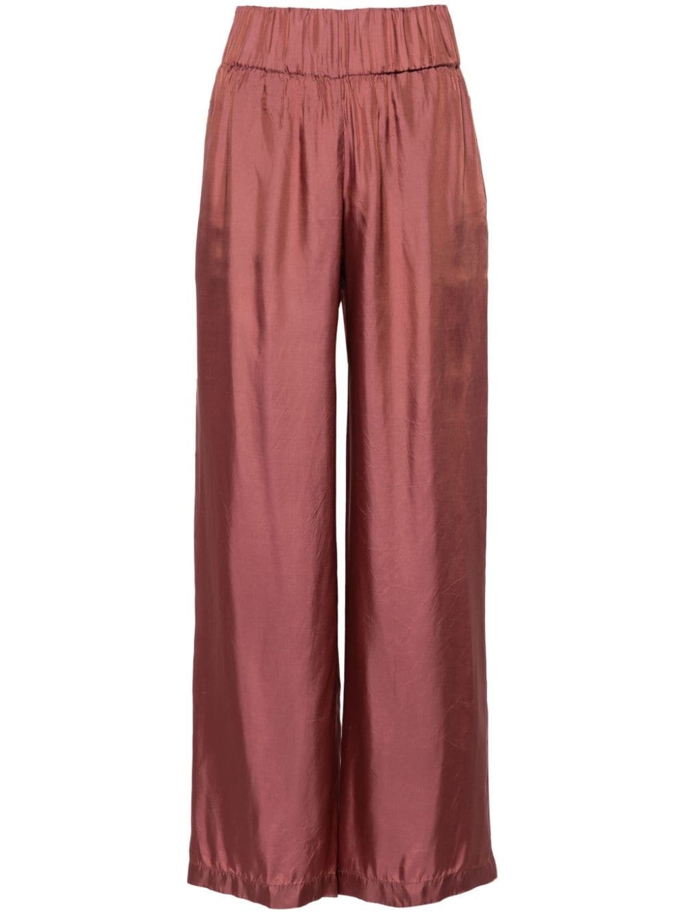 straight-leg satin trousers - 1