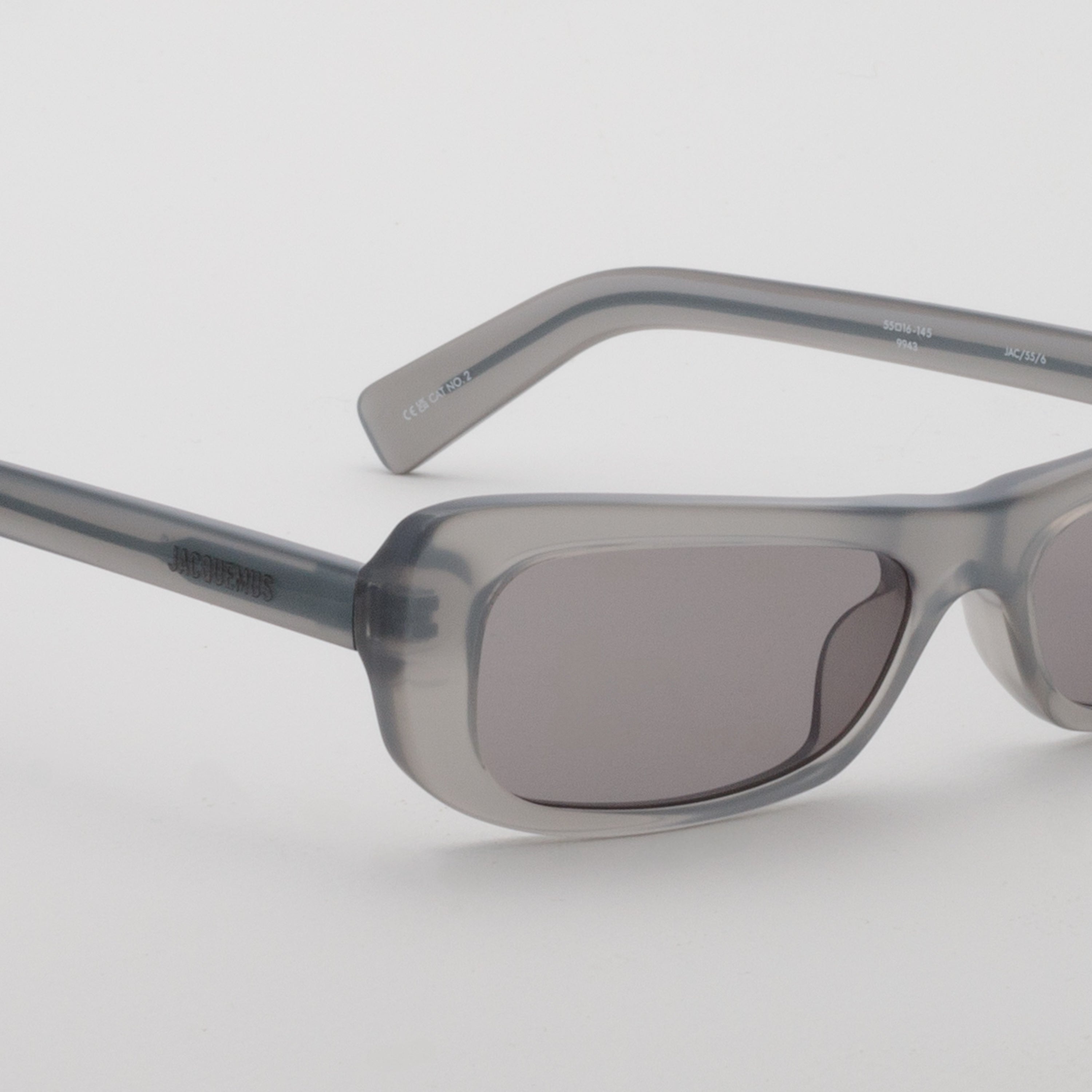 Capri Rectangular Sunglasses in Metallic Grey - 3