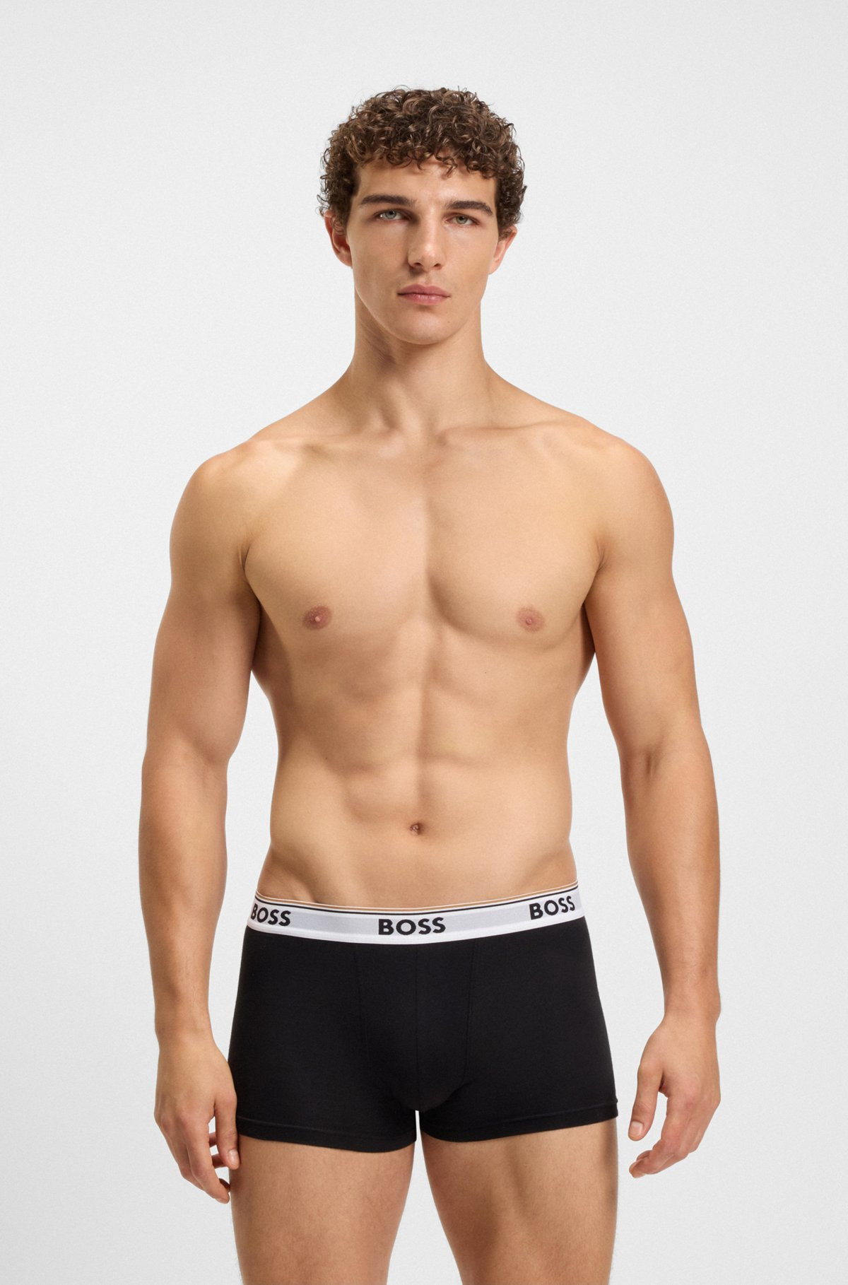 THREE-PACK OF STRETCH-COTTON TRUNKS WITH LOGO WAISTBAND - 6