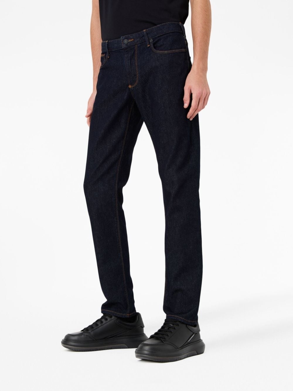 contrast-stitching straight-leg jeans - 3