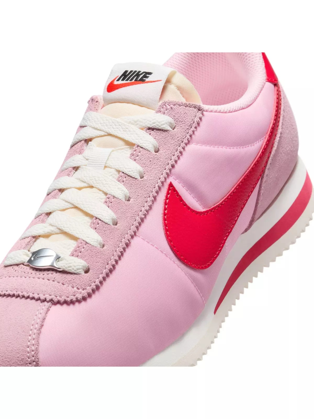 Cortez Textile "Med Soft Pink/Fire Red/Sail/Team Orange" Women's Shoe - 9
