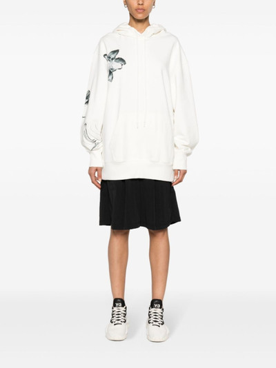 Y-3 floral-print jersey hoodie outlook