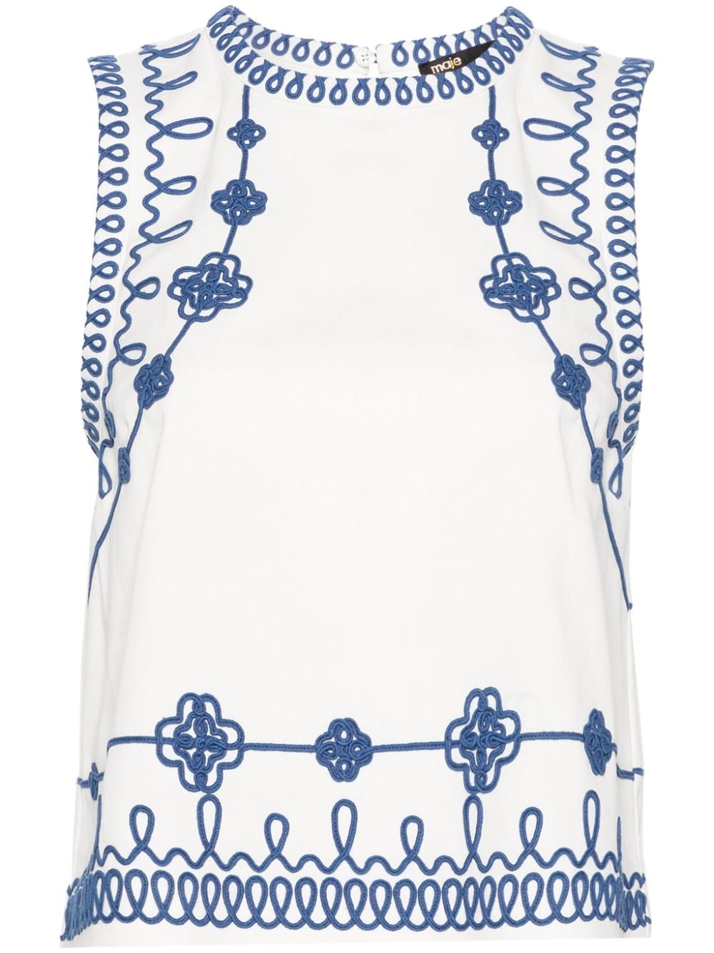 Clover-embroidered cotton-blend tank top - 1