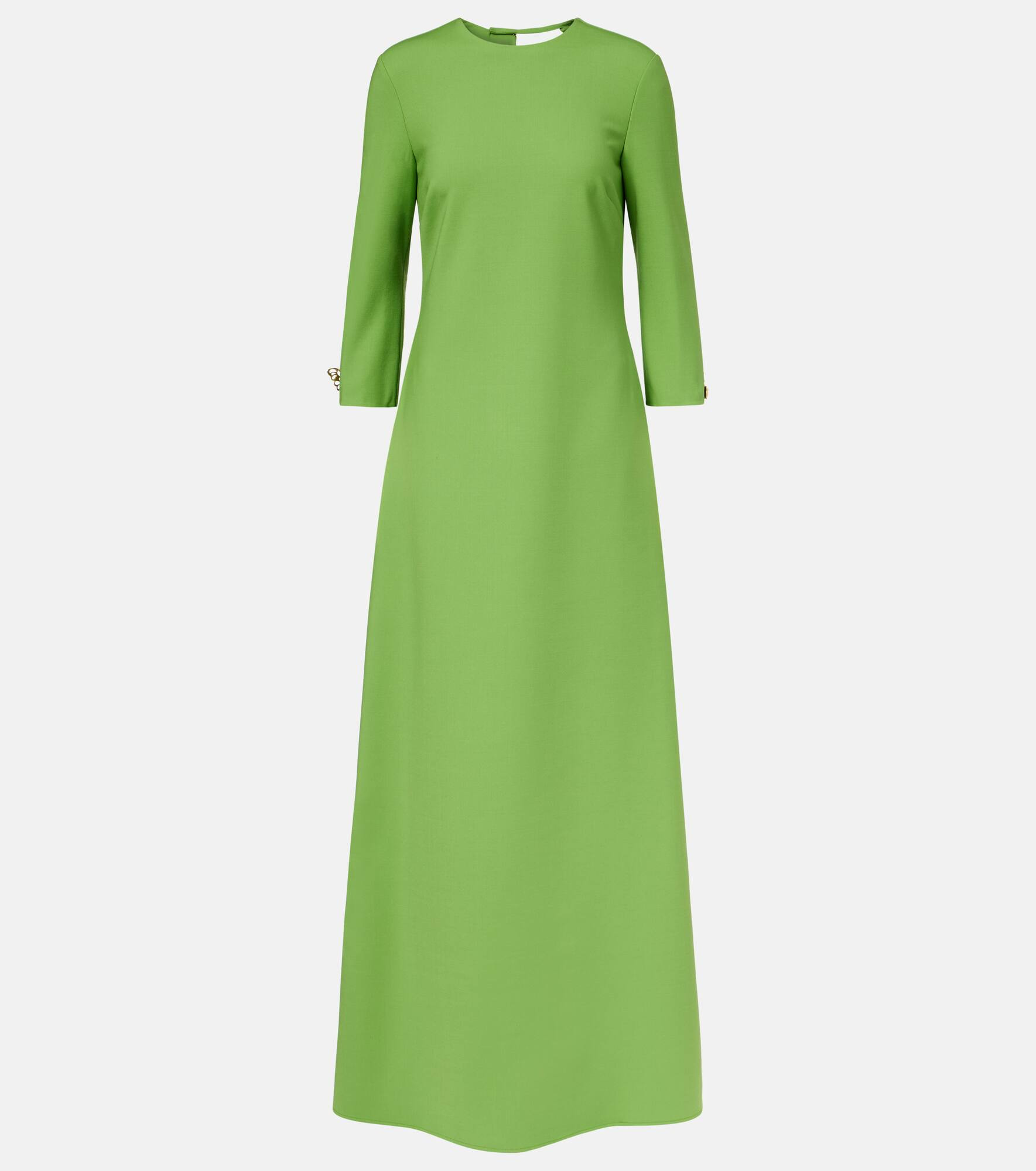 Embellished open-back wool-blend kaftan - 1