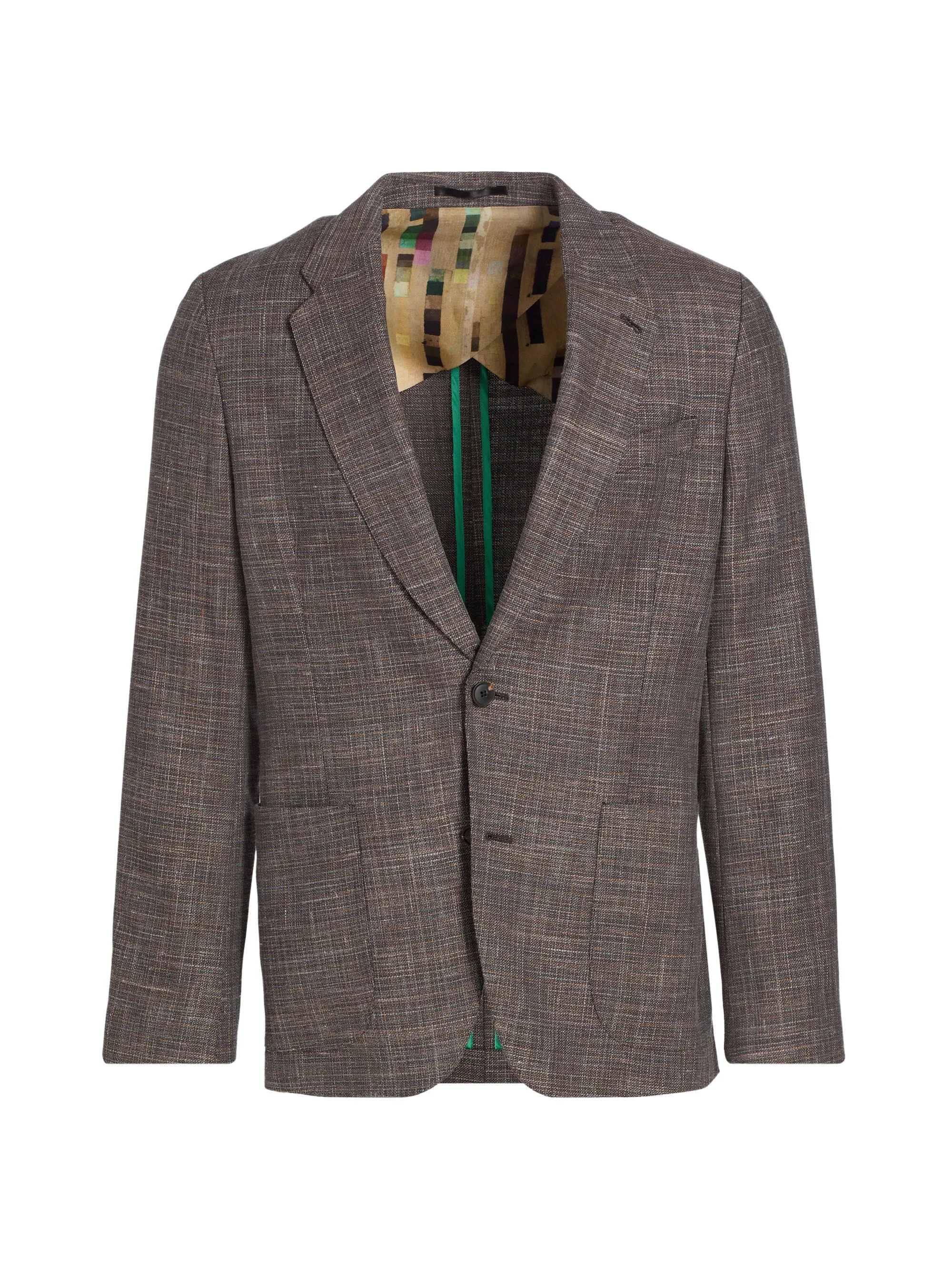 Men's Wool-Blend Single-Breasted Jacket - Grey Beige - 1