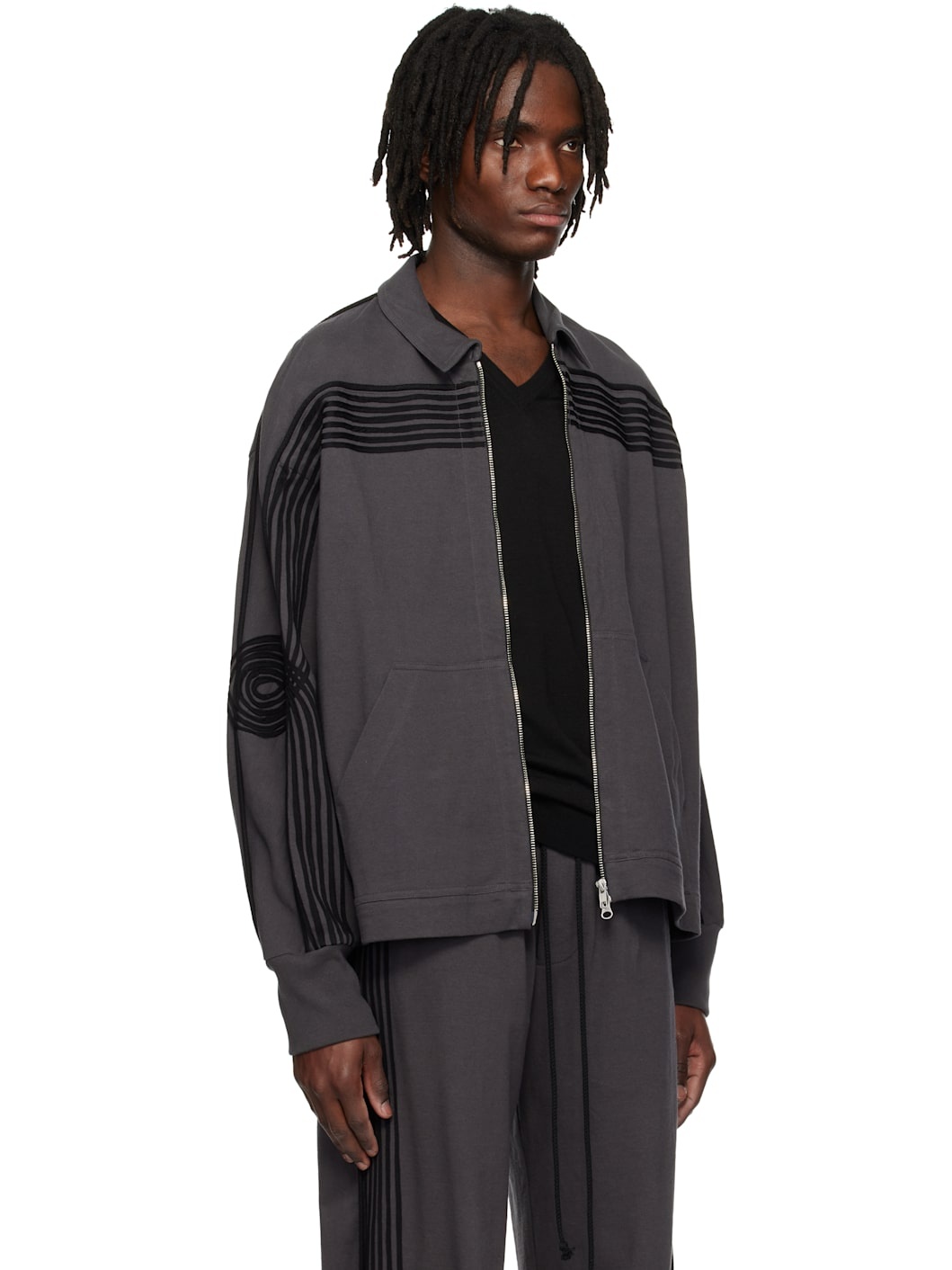 Gray 'Appliqué' Track Jacket - 2