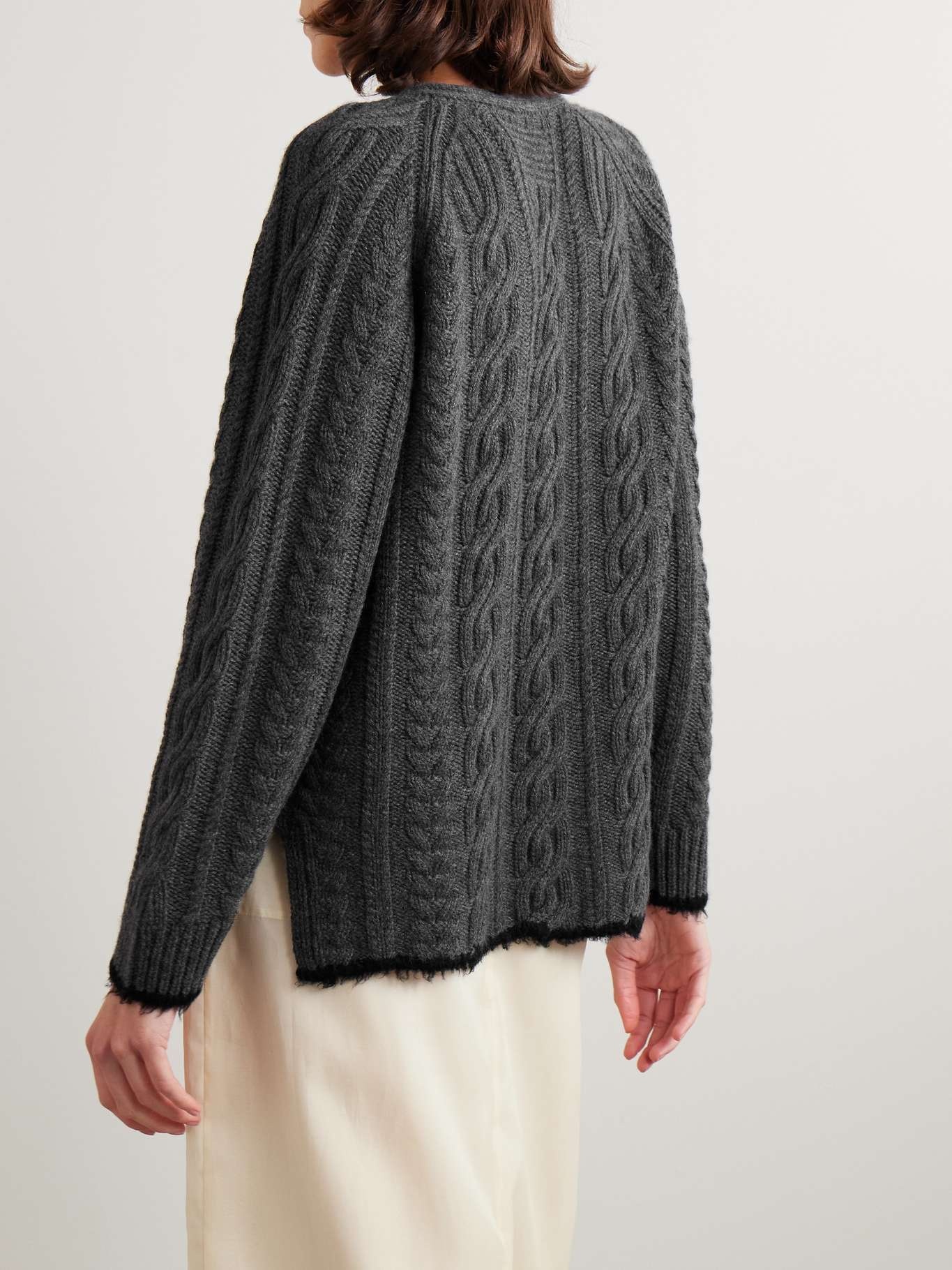 Mia cable-knit wool and cashmere-blend sweater - 4