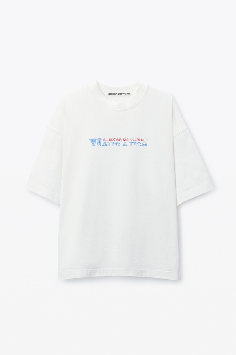 Alexanderwang ロゴTシャツ Black Cotton Oversized Logo Tee in WASHED BLACK | alexanderwang®