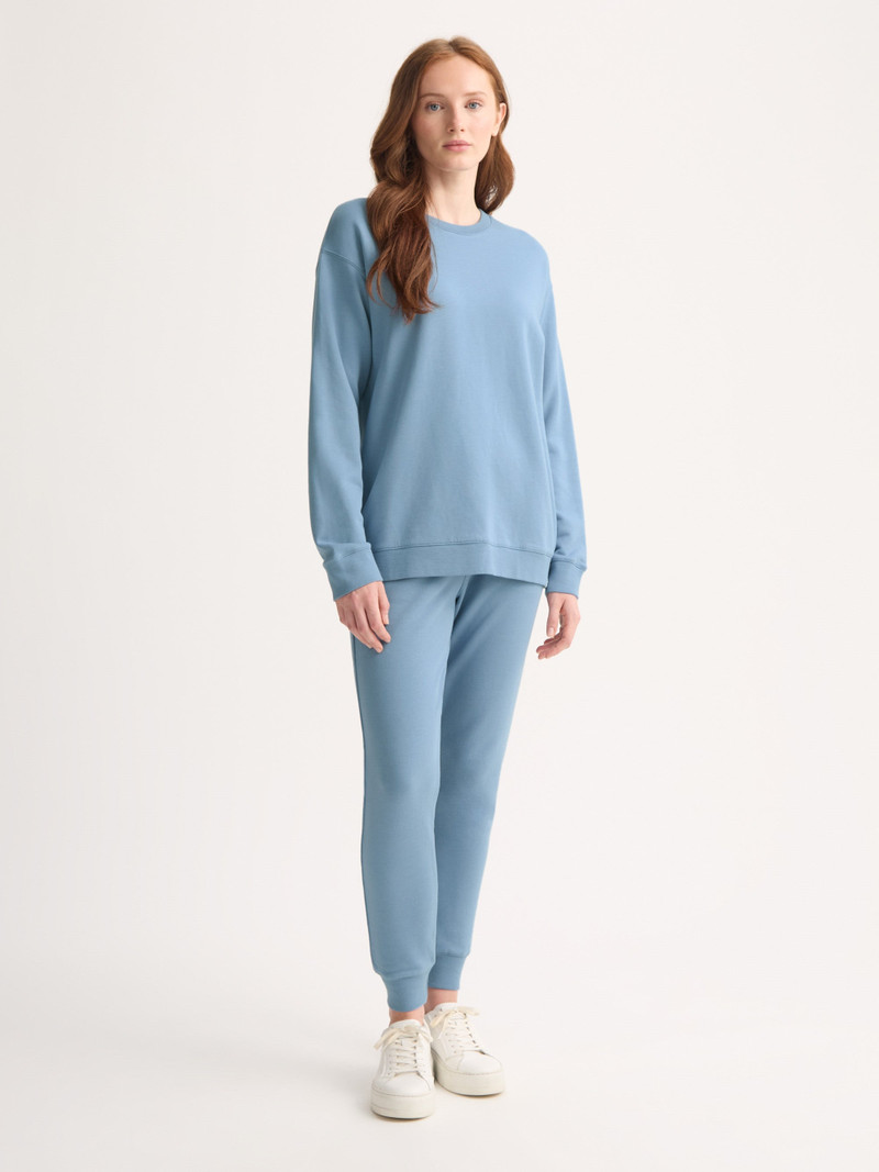 Women's Sweatshirt Quinn Cotton Modal Soft Denim Blue 1