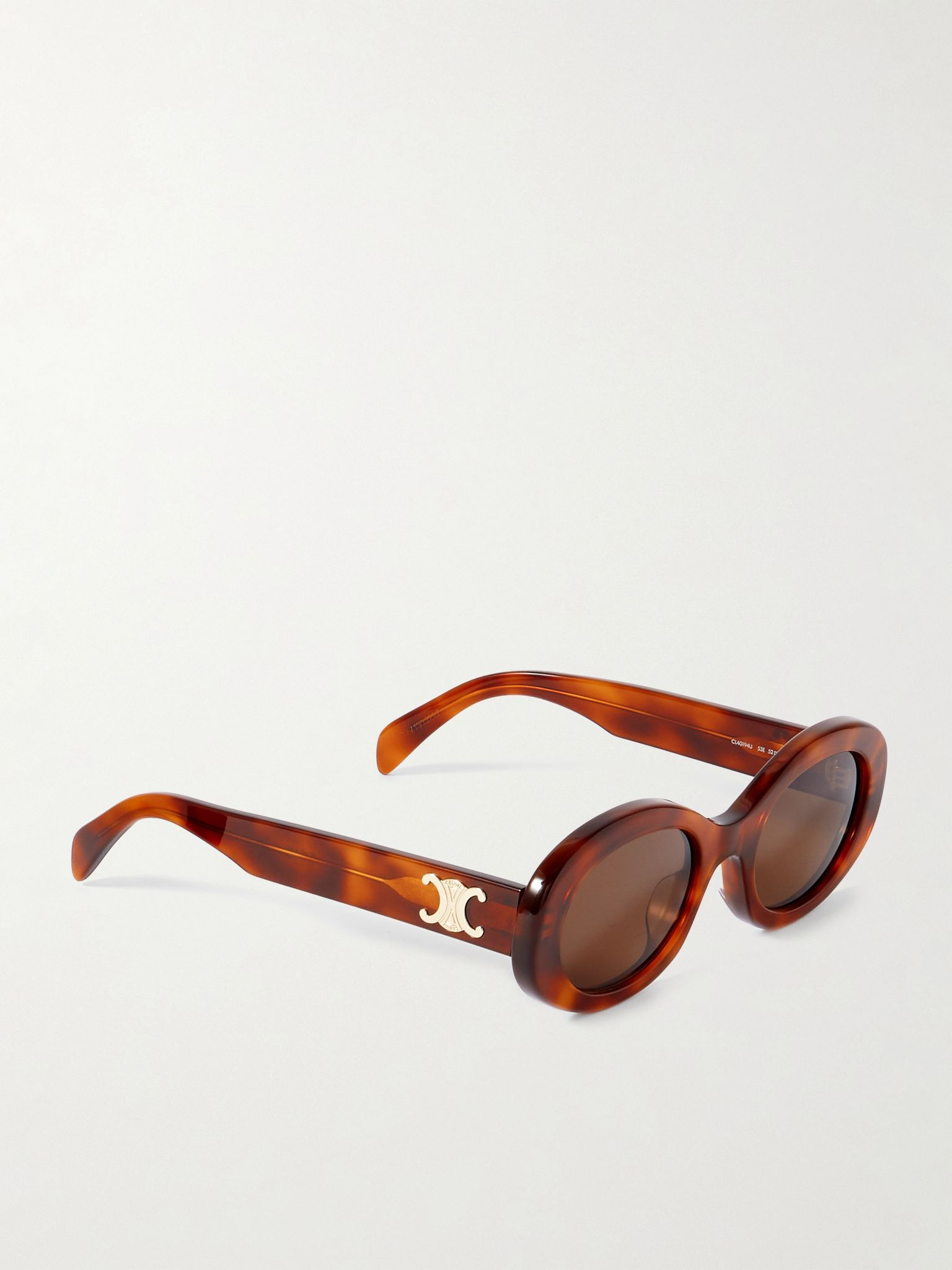 Triomphe oval-frame tortoiseshell acetate sunglasses Tortoiseshell - 3