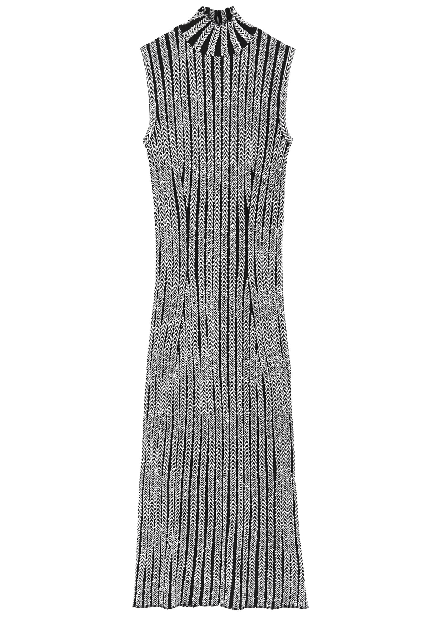 Striped sequin-embellished knitted midi dress - 1