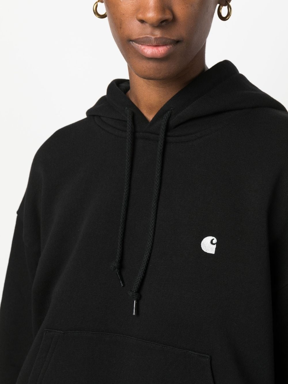 oversized embroidered-logo hoodie - 5