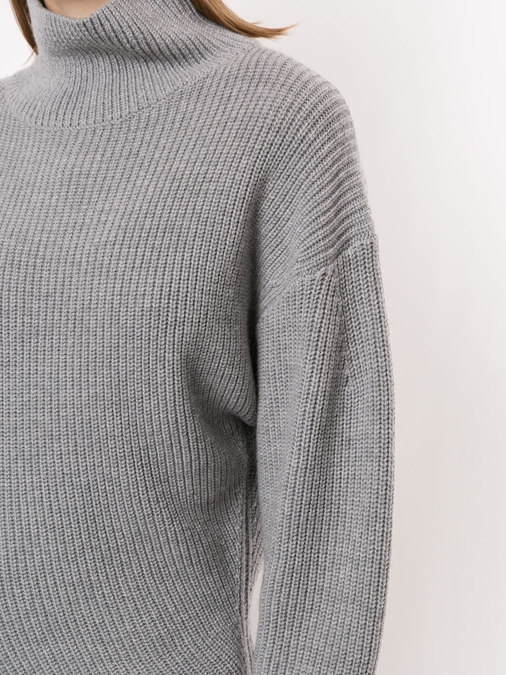 asymmetric turtleneck jumper - 5