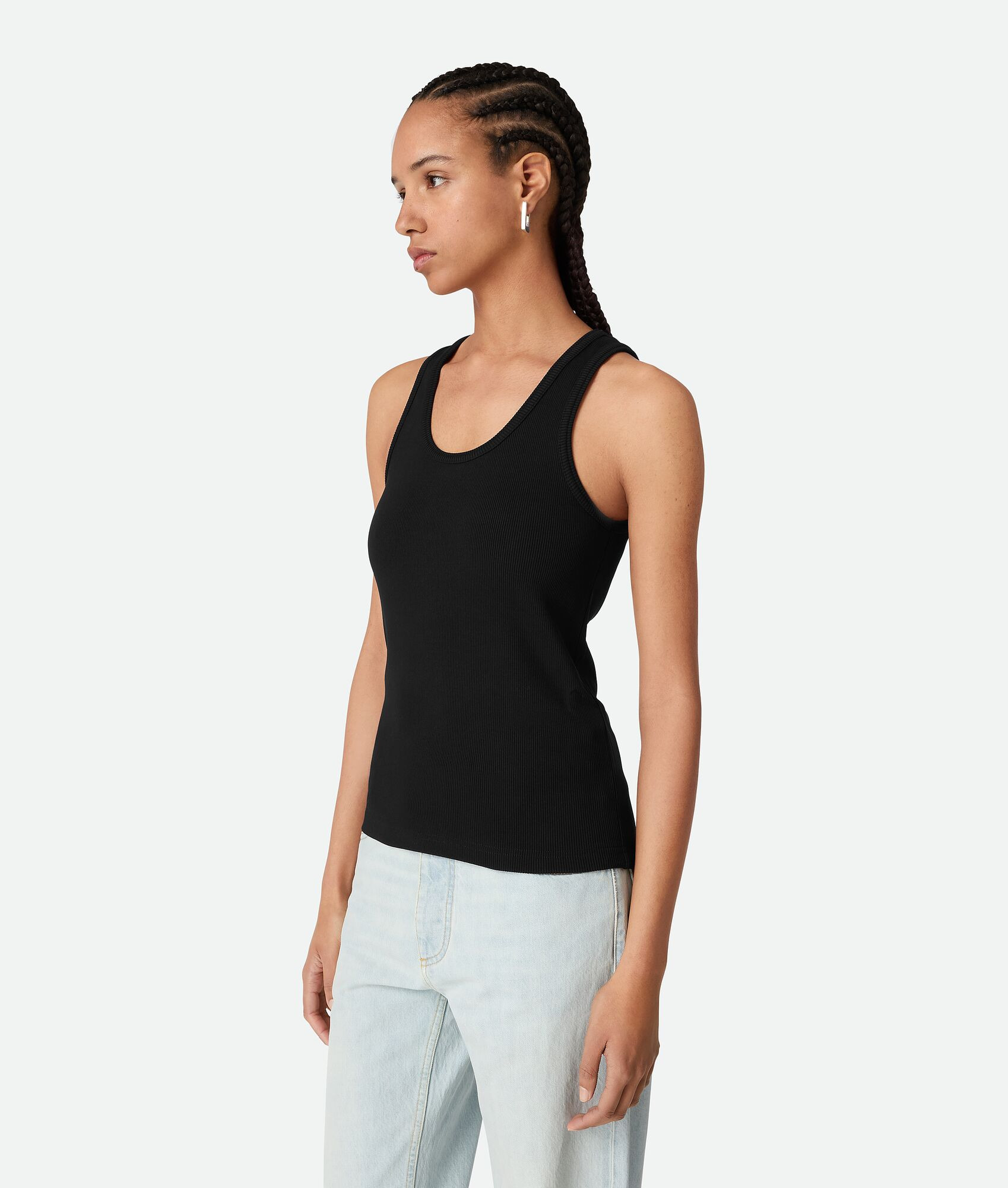 stretch rib cotton tank top - 2