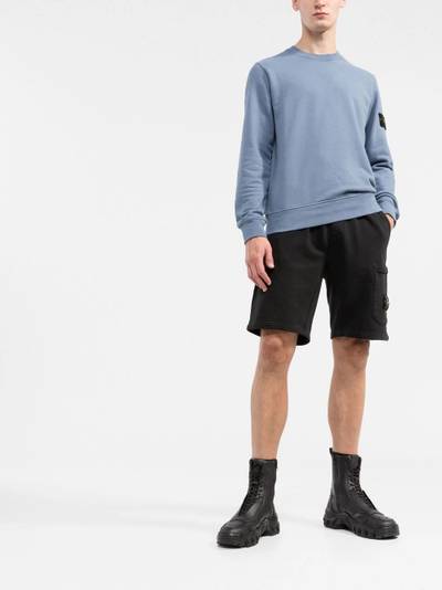 Stone Island logo-patch cotton track shorts outlook