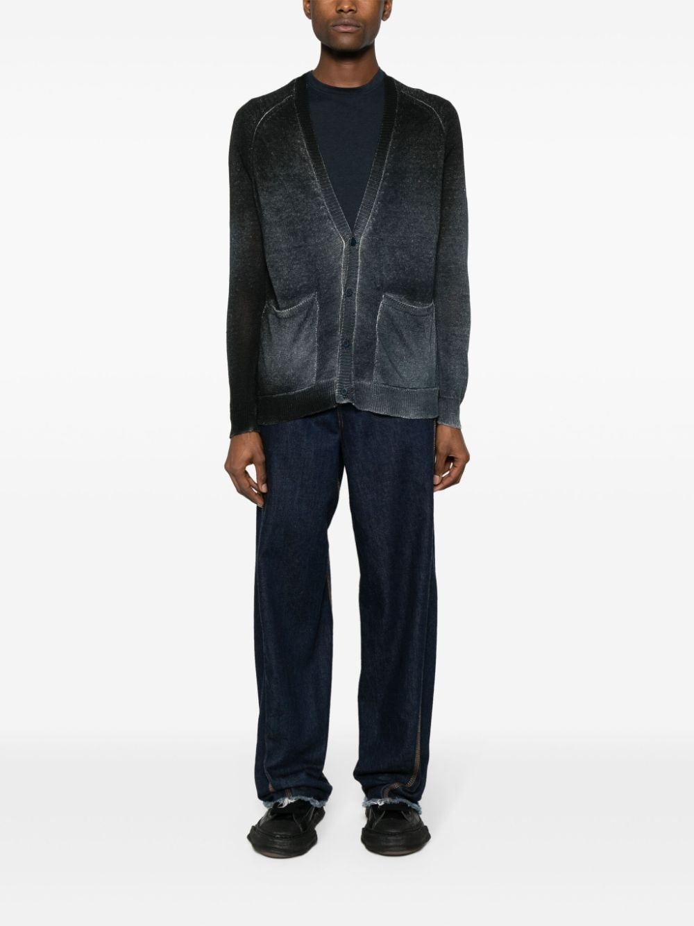 washed linen cardigan - 2