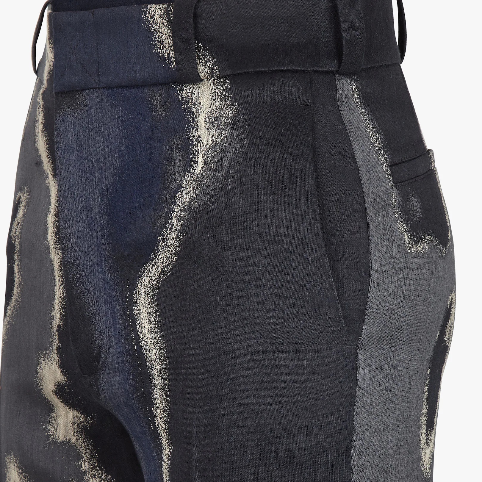Black jacquard trousers - 3