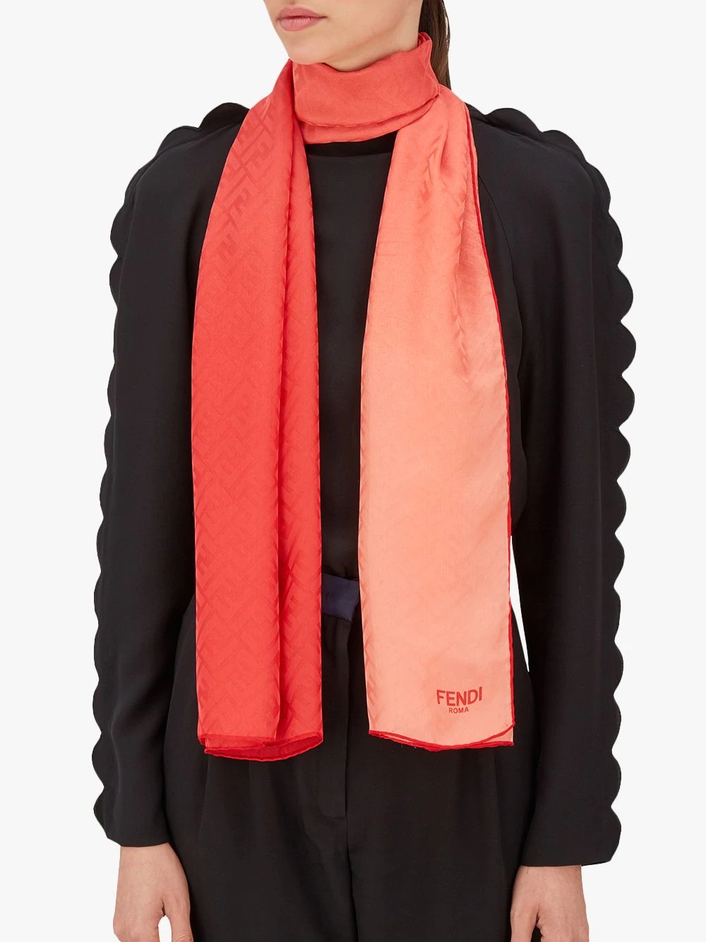 two-tone embossed logo scarf - 2