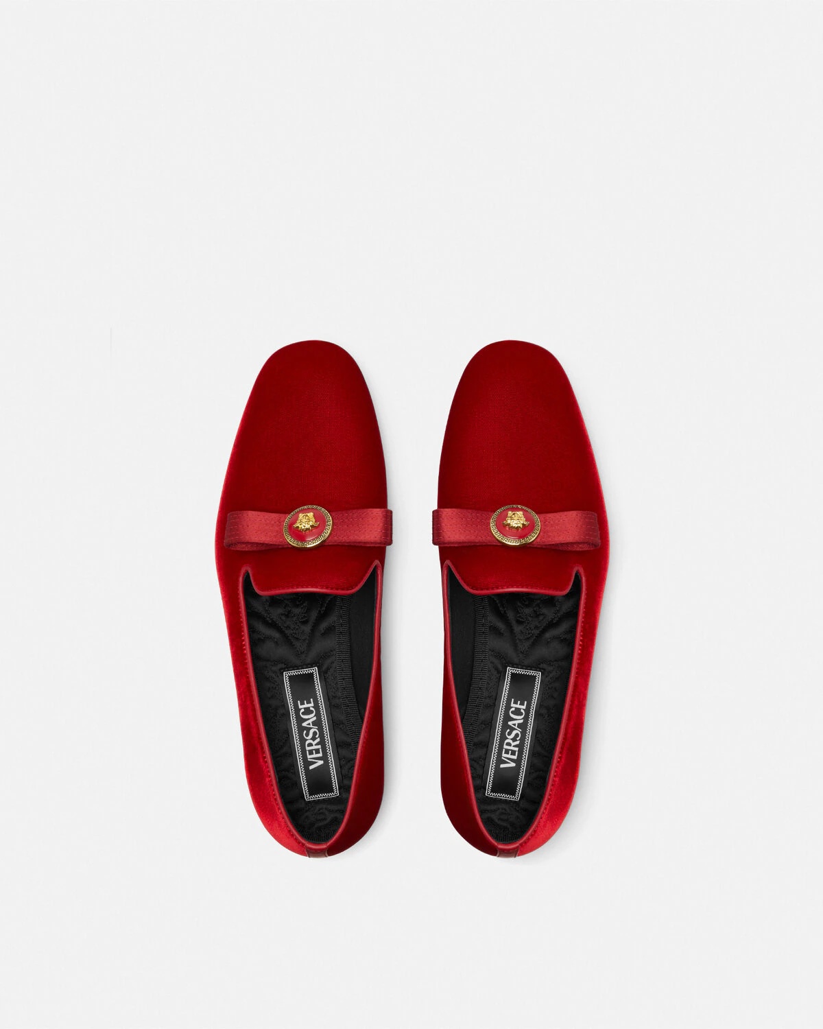 Gianni Ribbon Velvet Slippers - 4