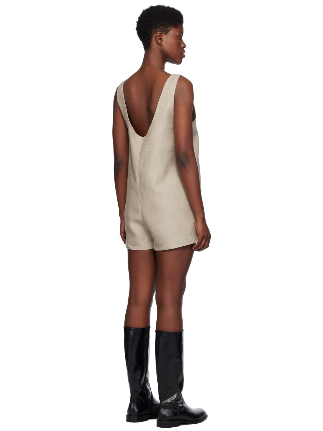 Beige Tank Jumpsuit - 3