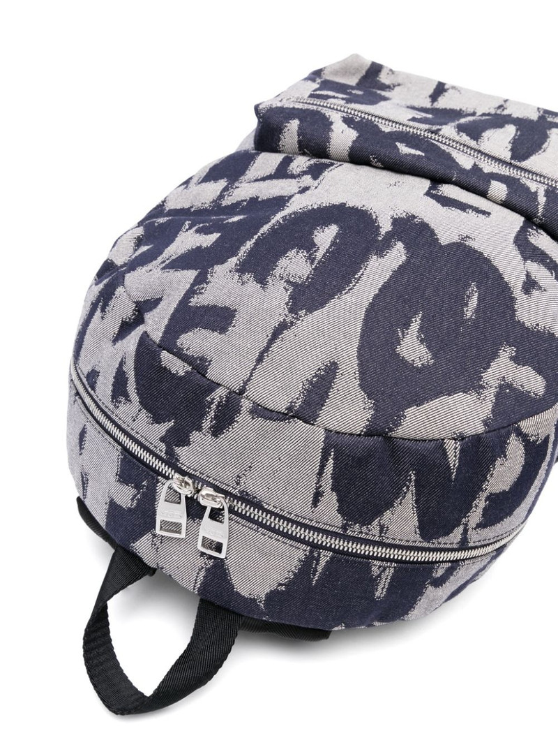 logo-print denim backpack 4