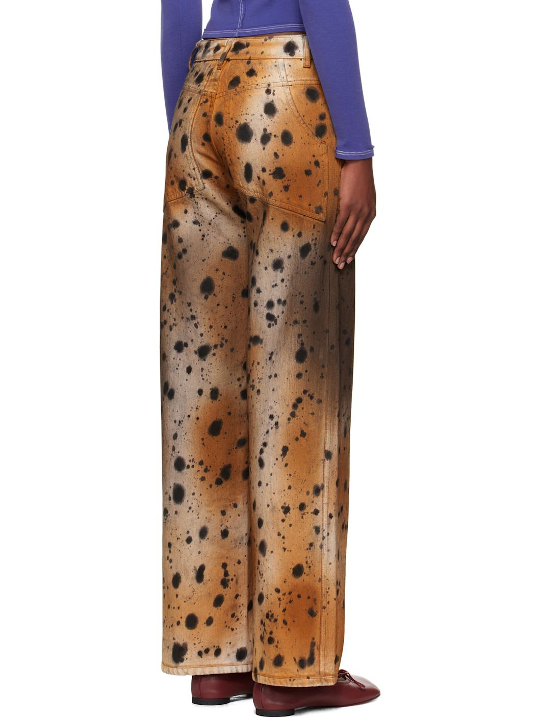 Tan & Beige Wide Leg Jeans - 3
