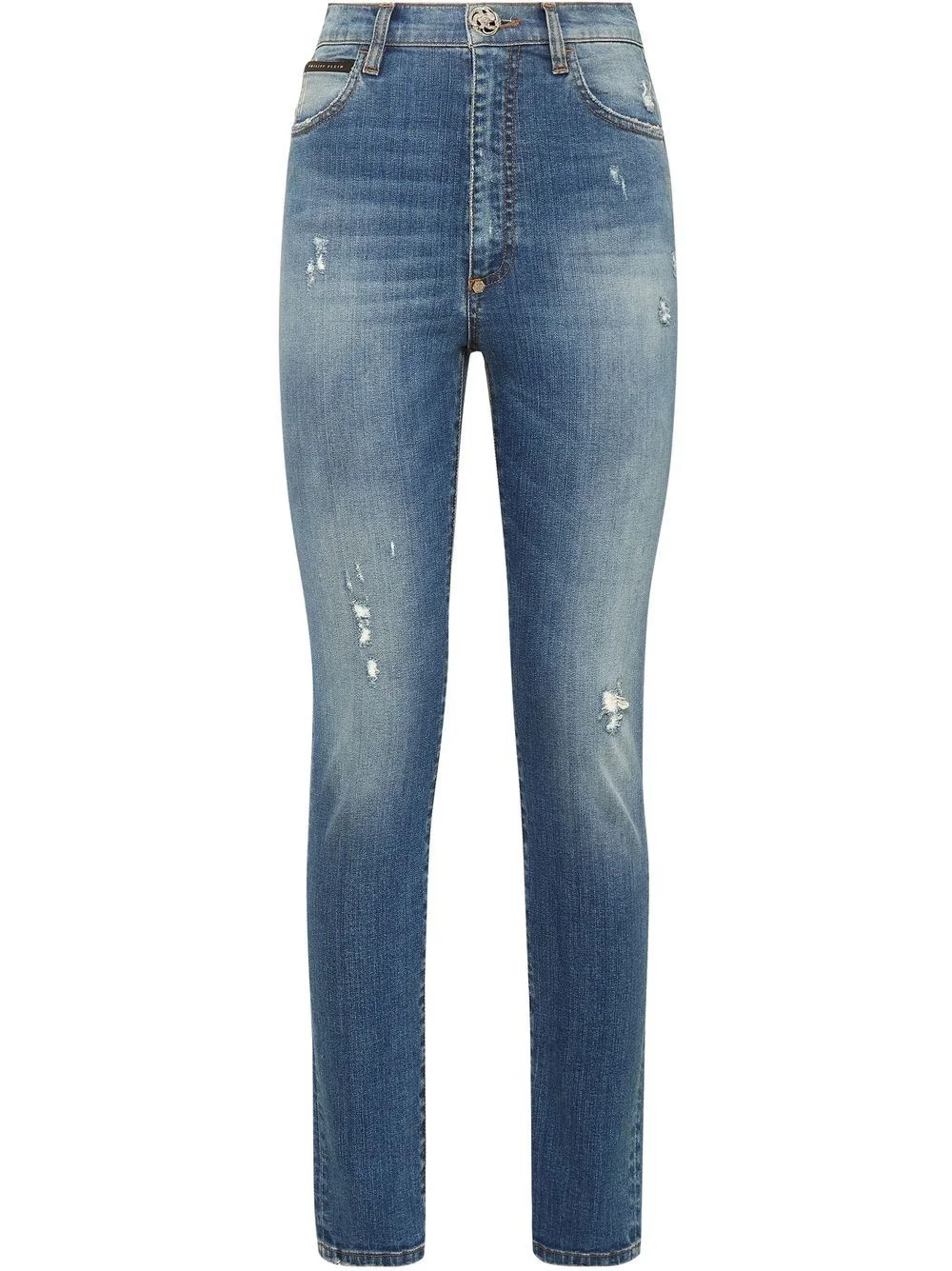 high-rise skinny ripped-detail jeans - 1
