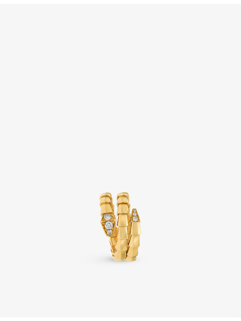 Serpenti Viper 18ct yellow-gold and 0.1ct round-cut diamond ring - 3