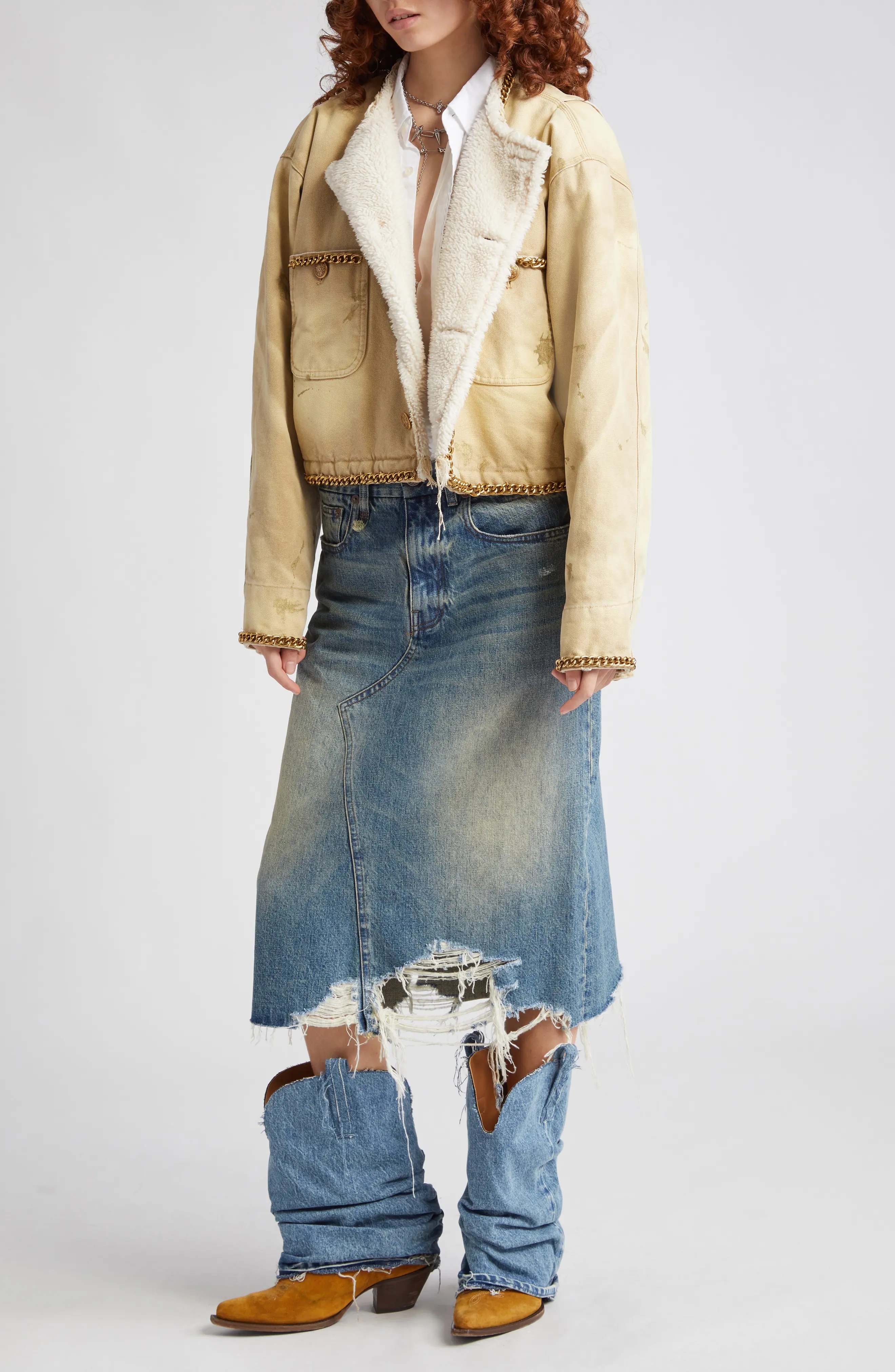 Jesse Destroyed Hem Denim Skirt - 2