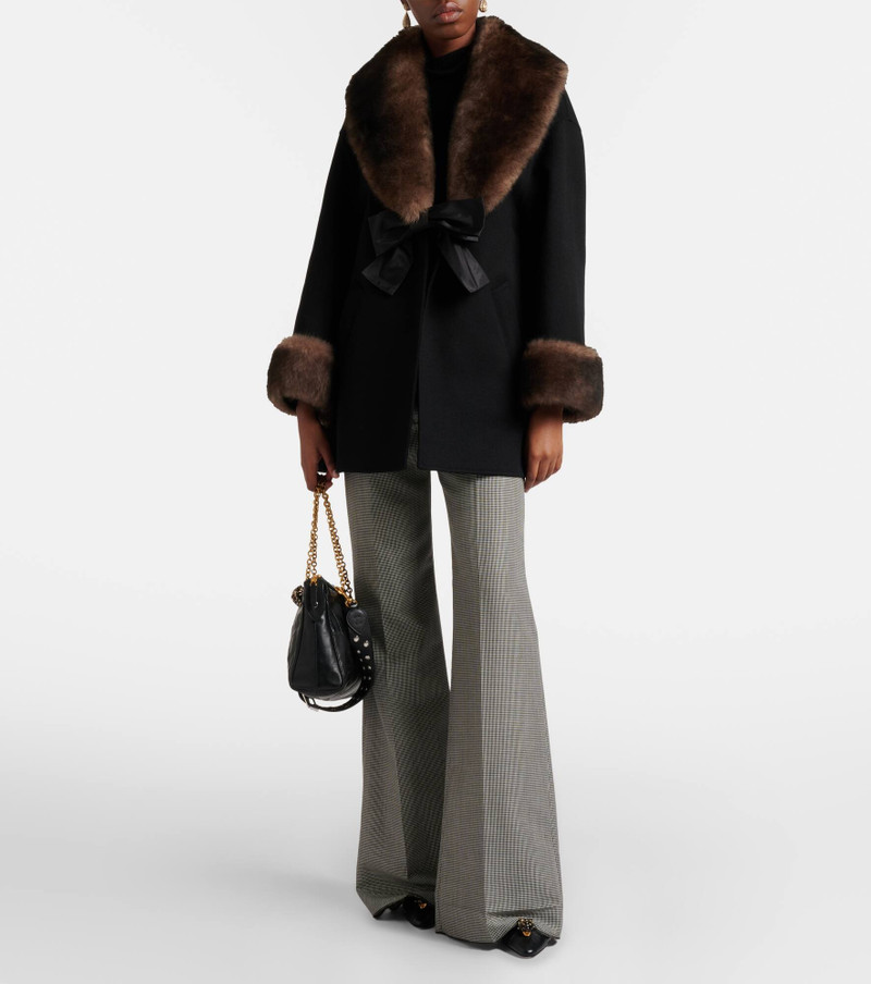 Valentino Shearling-trimmed wool and cashmere peacoat outlook