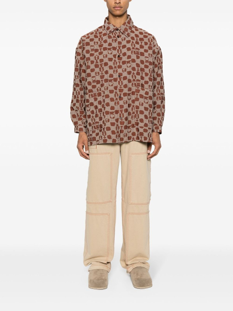 HENRIK VIBSKOV Big patterned-jacquard shirt outlook