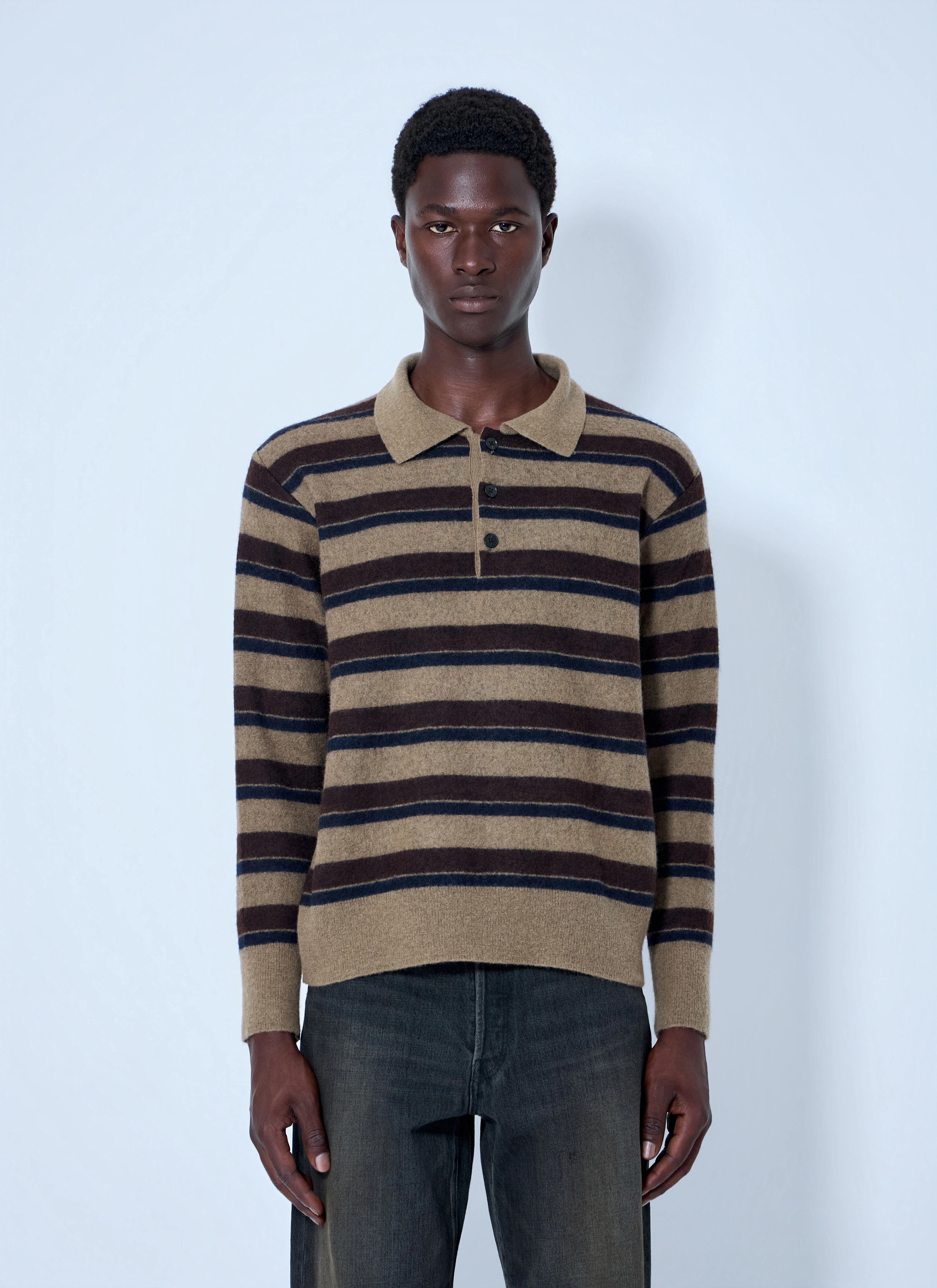 Knit Stripe Polo - 1