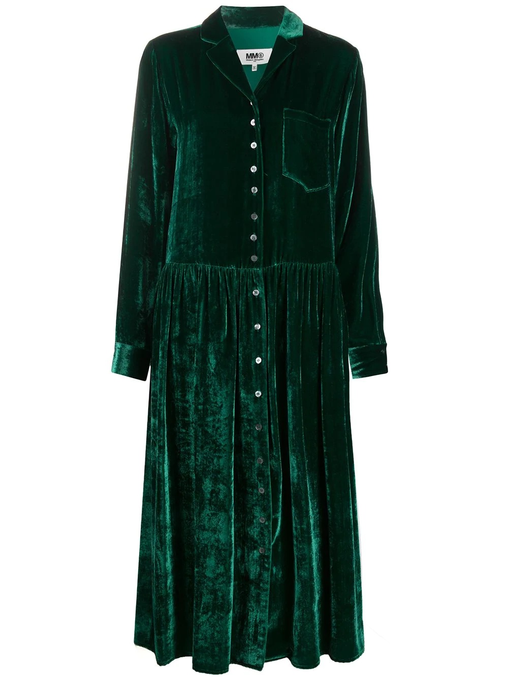 velvet shirt dress - 1